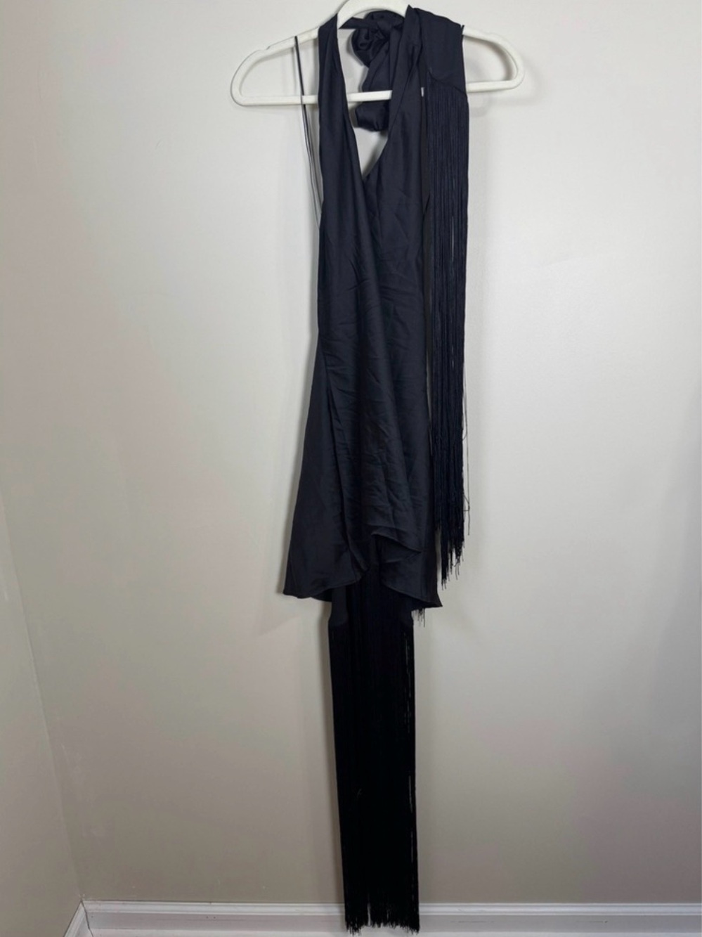 Show Me Your MuMu Black Halter Maxi Dress with Fringe - Picture 4 of 6